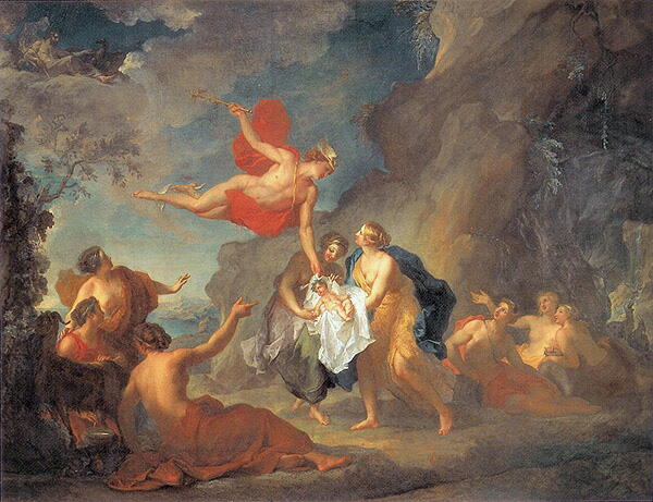 Mercure confie Bacchus aux Hyades 